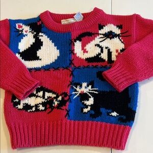 Eagles Eye - 4-5 toddler, Colorful Cat Sweater